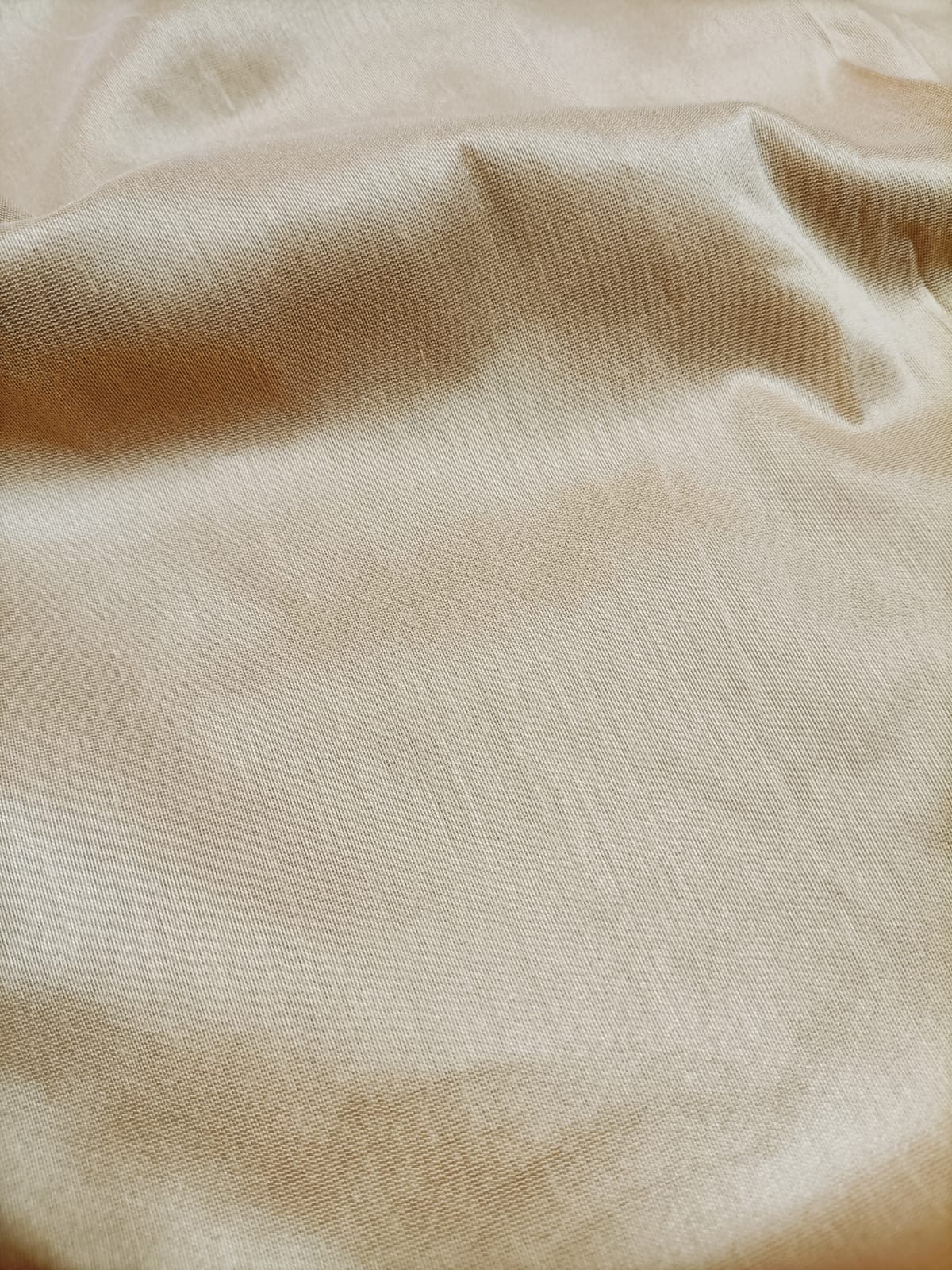 Cream Plain Cotton Silk Fabric ( 1 Mtr) - Luxurion World