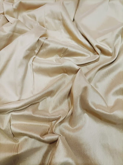Cream Plain Cotton Silk Fabric ( 1 Mtr) - Luxurion World