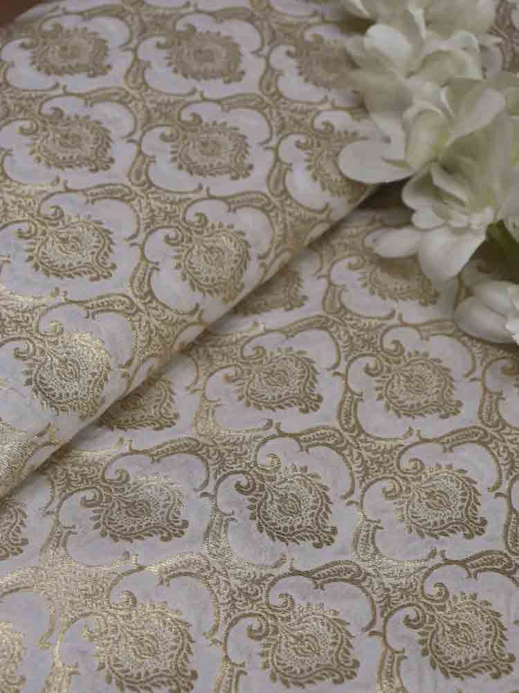 Dyeable Banarasi Silk Fabric ( 1 Mtr ) - Luxurion World