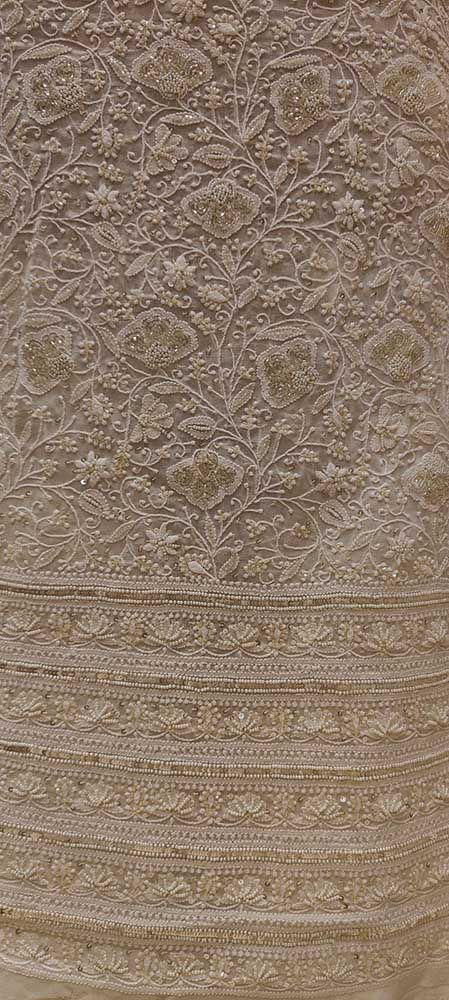 Dyeable Hand Embroidered Chikankari Georgette Two Piece Unstitched Suit Set - Luxurion World