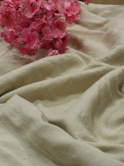 Dyeable Handloom Banarasi Moonga Silk Fabric (1 mtr) - Luxurion World