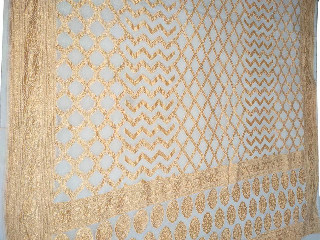 Dyeable Handloom Banarasi Pure Georgette Dupatta - Luxurion World