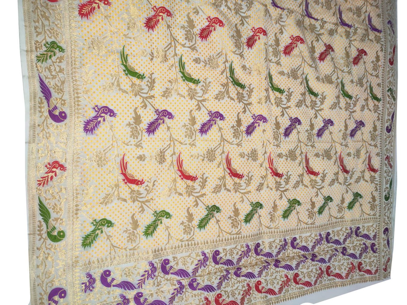 Dyeable Handloom Banarasi Pure Georgette Meenakari Dupatta - Luxurion World