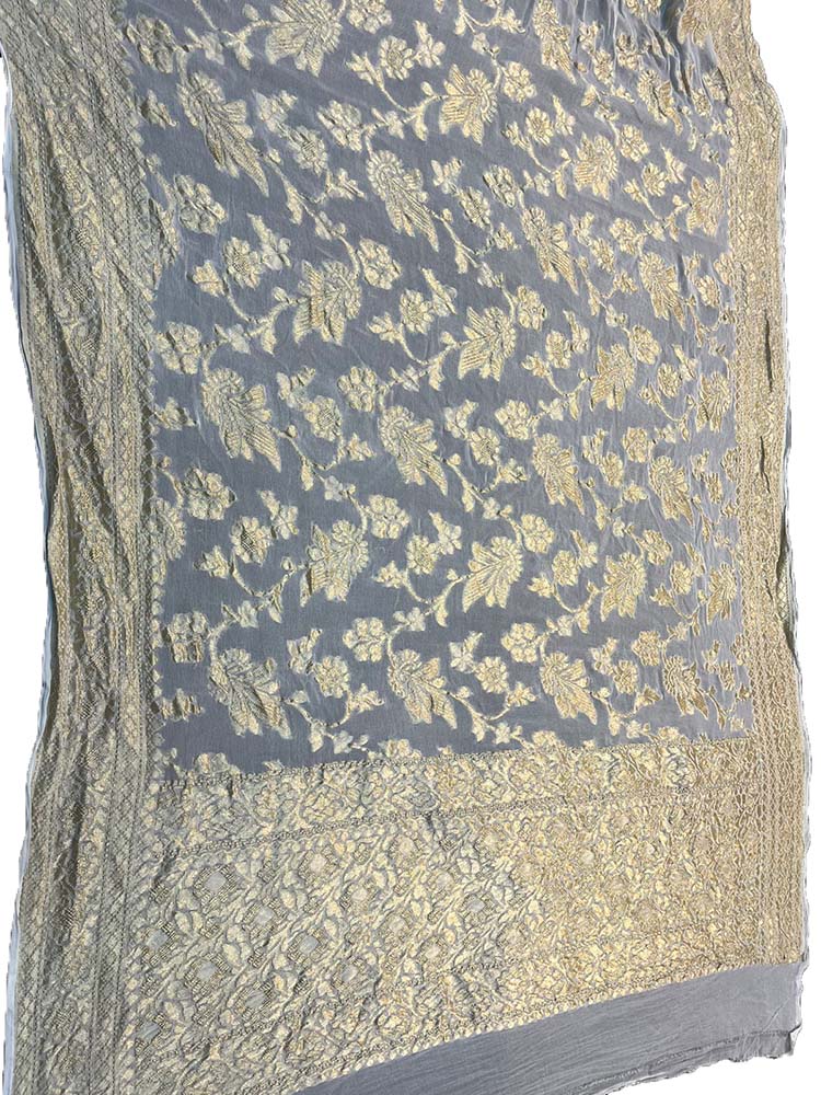Dyeable Handloom Banarasi Pure Georgette Dupatta - Luxurion World