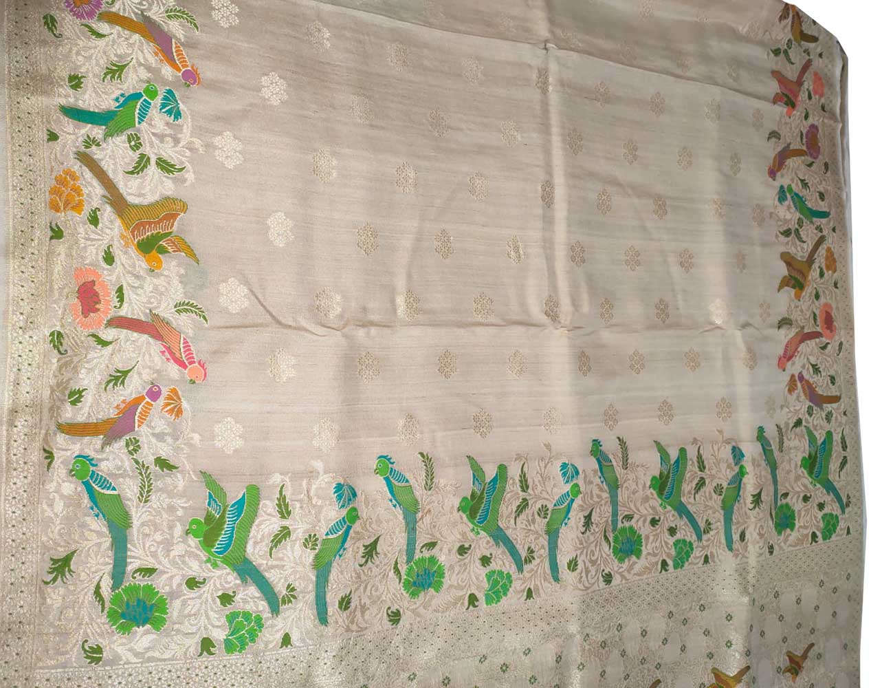 Dyeable Handloom Banarasi Pure Tussar Georgette Meenakari Saree - Luxurion World