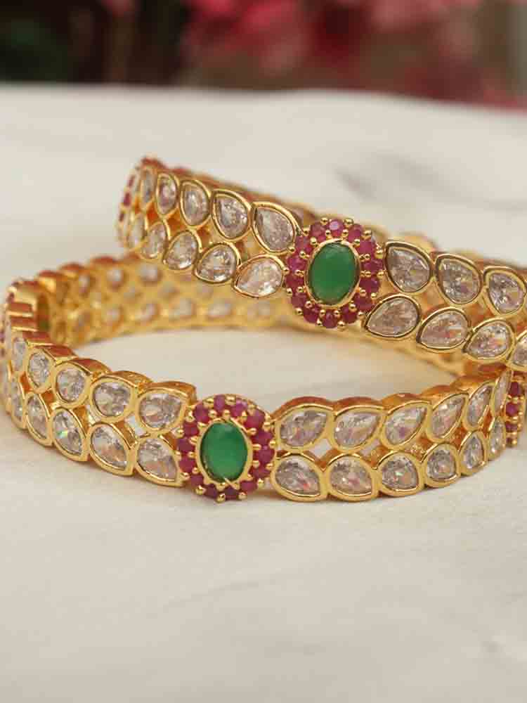 Indian Elegance - Embrace Tradition with Luxurion World's Brass Bangles Set of 2 - Spread Charm and Positivity with Every Wear - Luxurion World