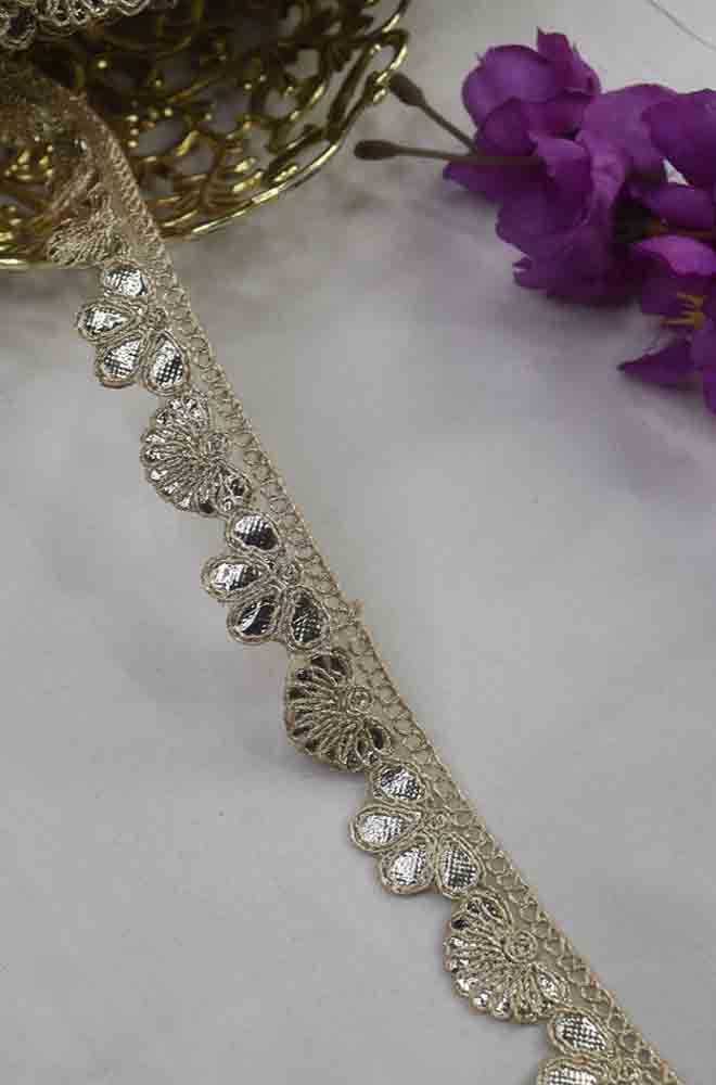 Golden Gota Lace Elevate your Traditional Western Outfits with Elegant Craftsmanship and Statement