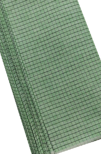 Green Checks Pure Linen Fabric ( 1 Mtr ) - Luxurion World