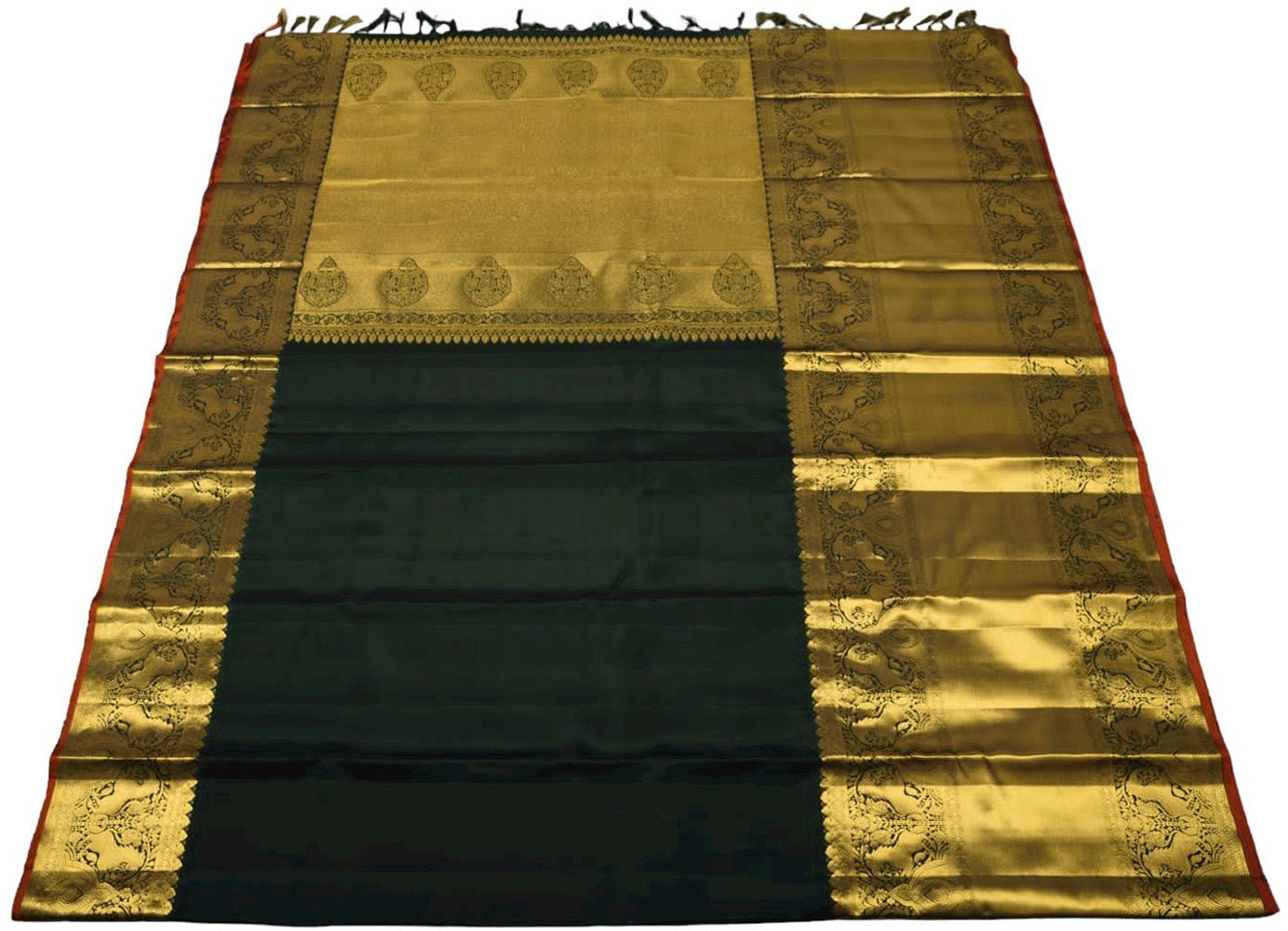 Green Handloom Kanjeevaram Pure Silk Saree - Luxurion World