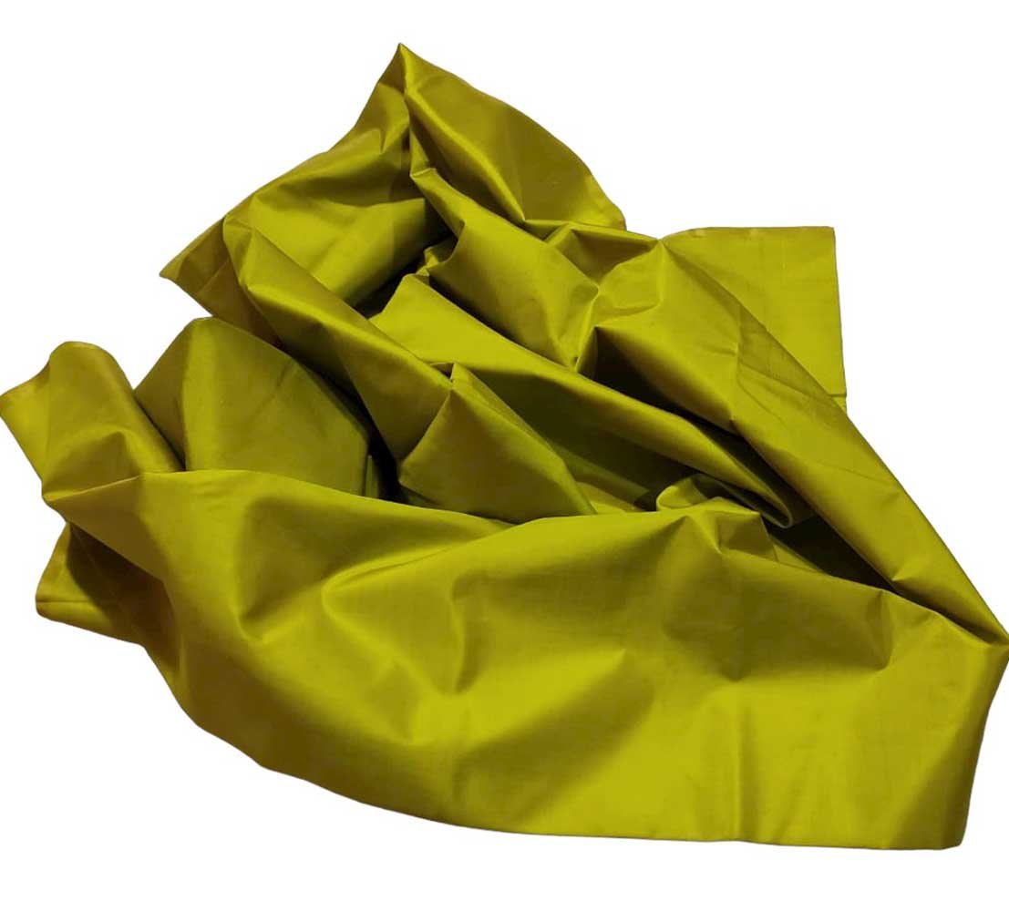 Green Plain Pure Silk Fabric ( 1 Mtr ) - Luxurion World