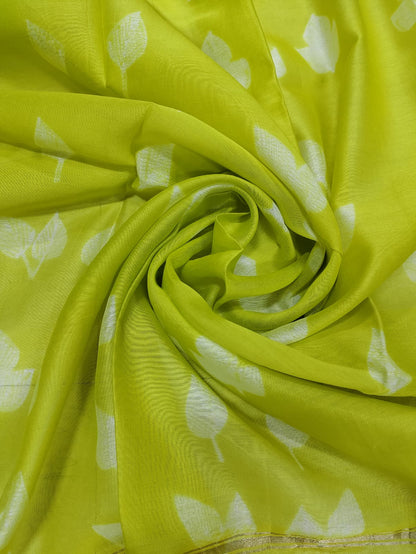 Green Shibori Cotton Silk Dupatta - Luxurion World