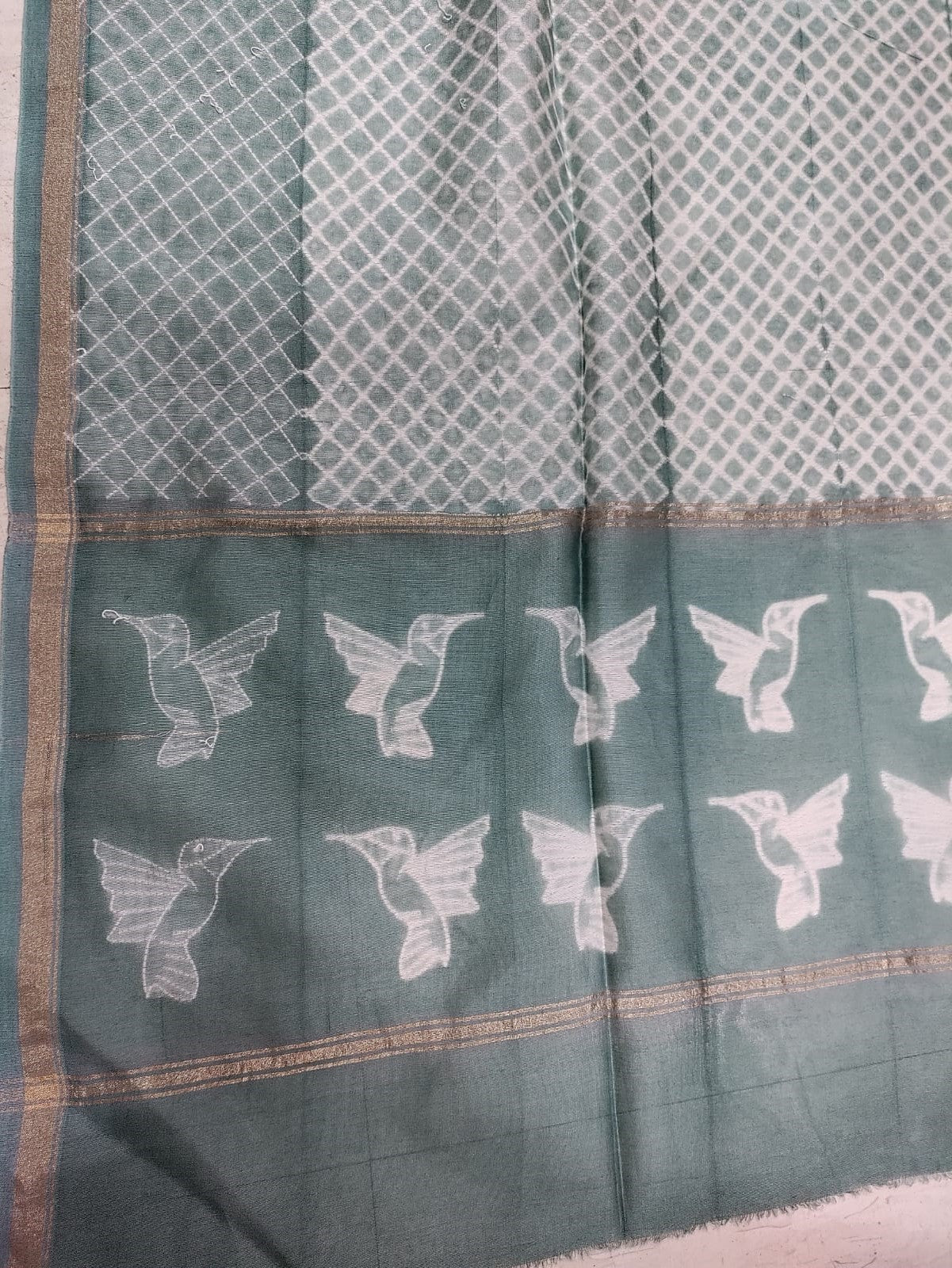 Grey Shibori Cotton Silk Dupatta - Luxurion World