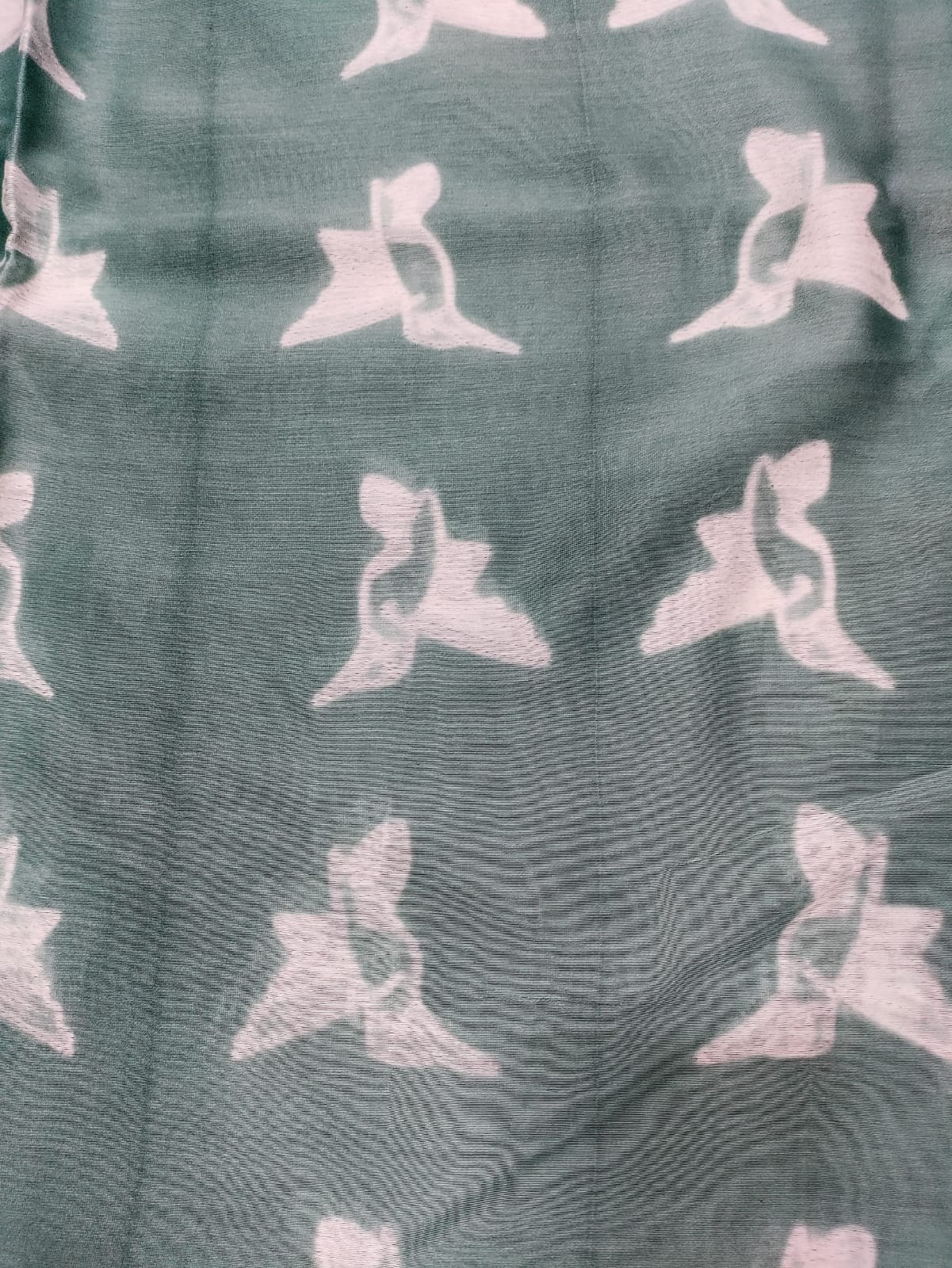 Grey Shibori Cotton Silk Fabric ( 2.5 Mtrs ) - Luxurion World