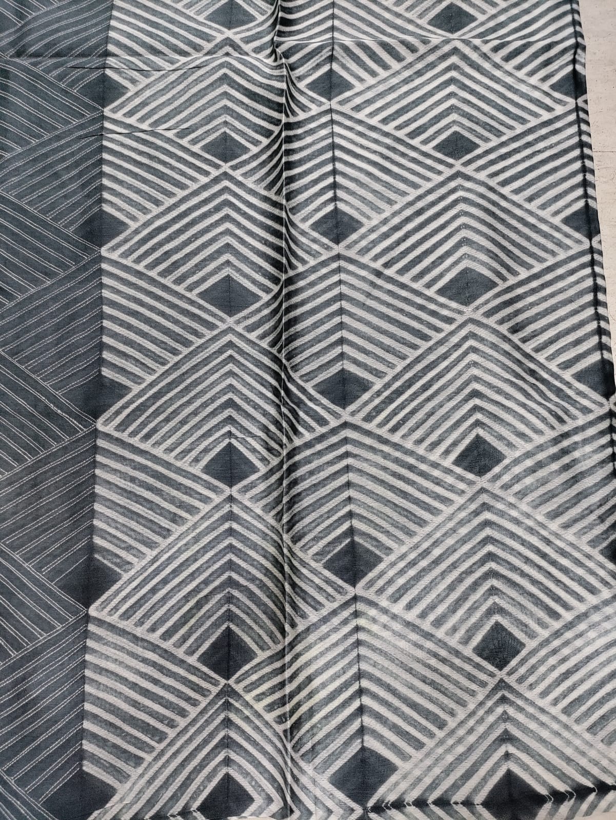 Grey Shibori Cotton Silk Fabric ( 2.5 Mtrs ) - Luxurion World