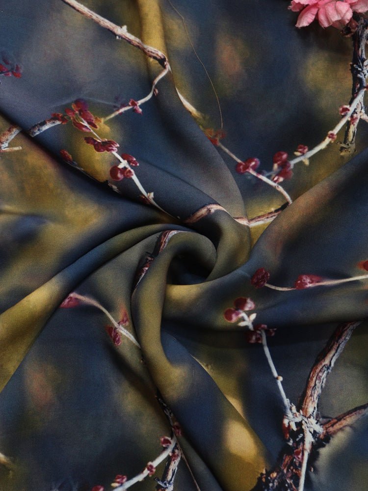 Multicolor Digital Printed Crepe Fabric (1 mtr) - Luxurion World
