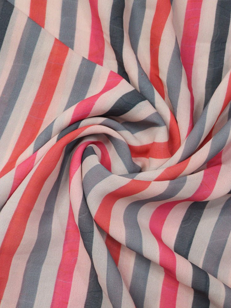 Multicolor Digital Printed Georgette Fabric ( 1 Mtr ) - Luxurion World