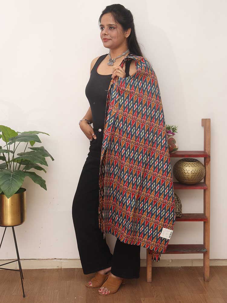 Multicolor Double Ikat Pure Cotton Reversible Jacket - Luxurion World