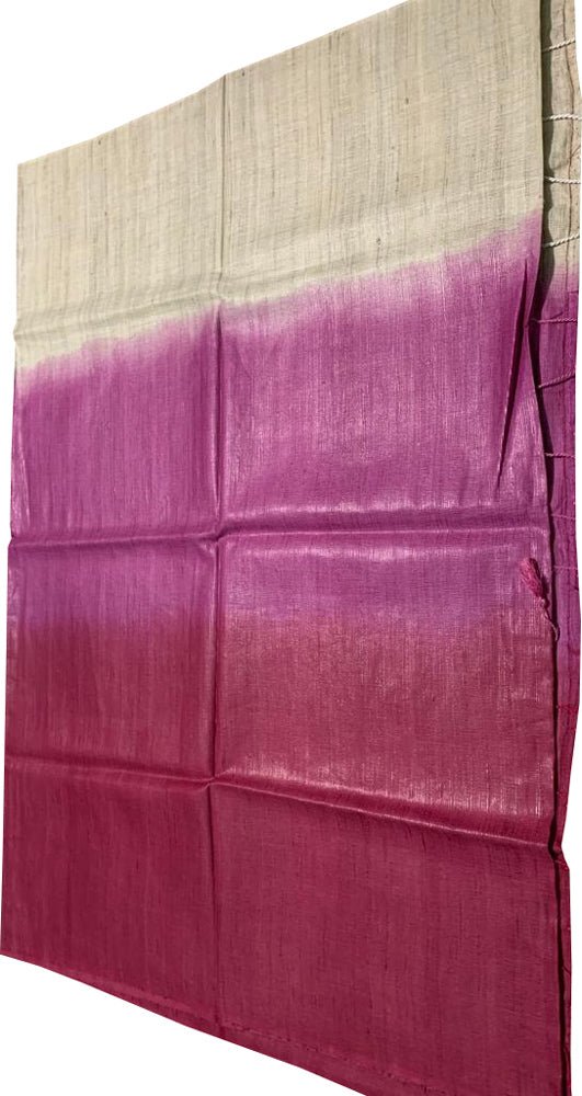 Multicolor Handloom Bhagalpur Eri Ghicha Silk Dupatta - Luxurion World