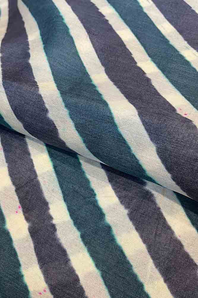 Multicolor Leheriya Tie And Dye Pure Tussar Silk Fabric ( 1 Mtr ) - Luxurion World