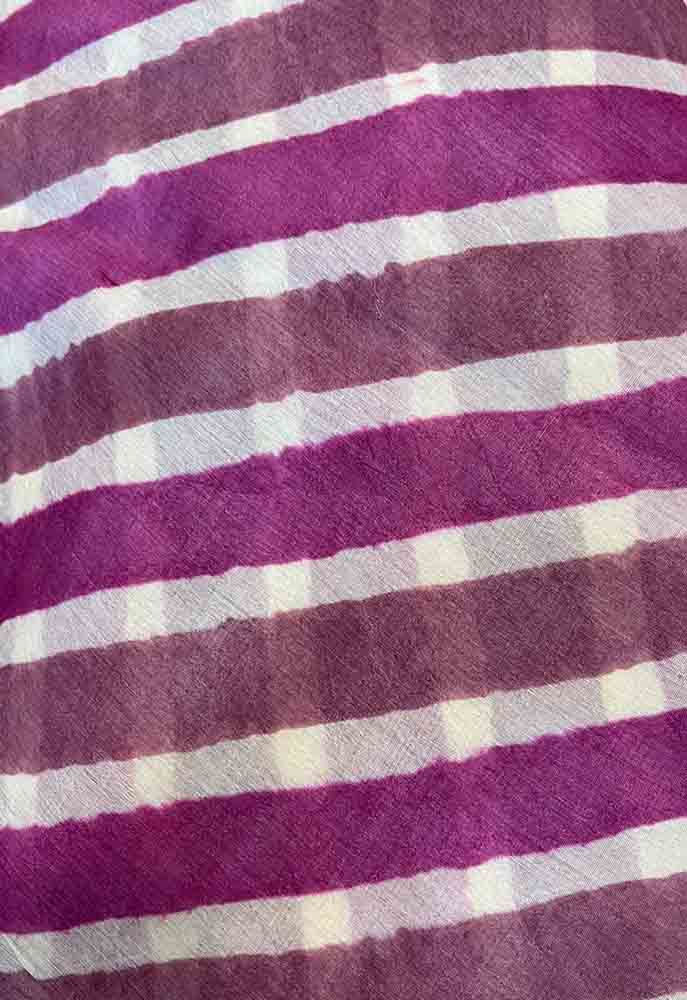 Multicolor Leheriya Tie And Dye Pure Tussar Silk Fabric ( 1 Mtr ) - Luxurion World