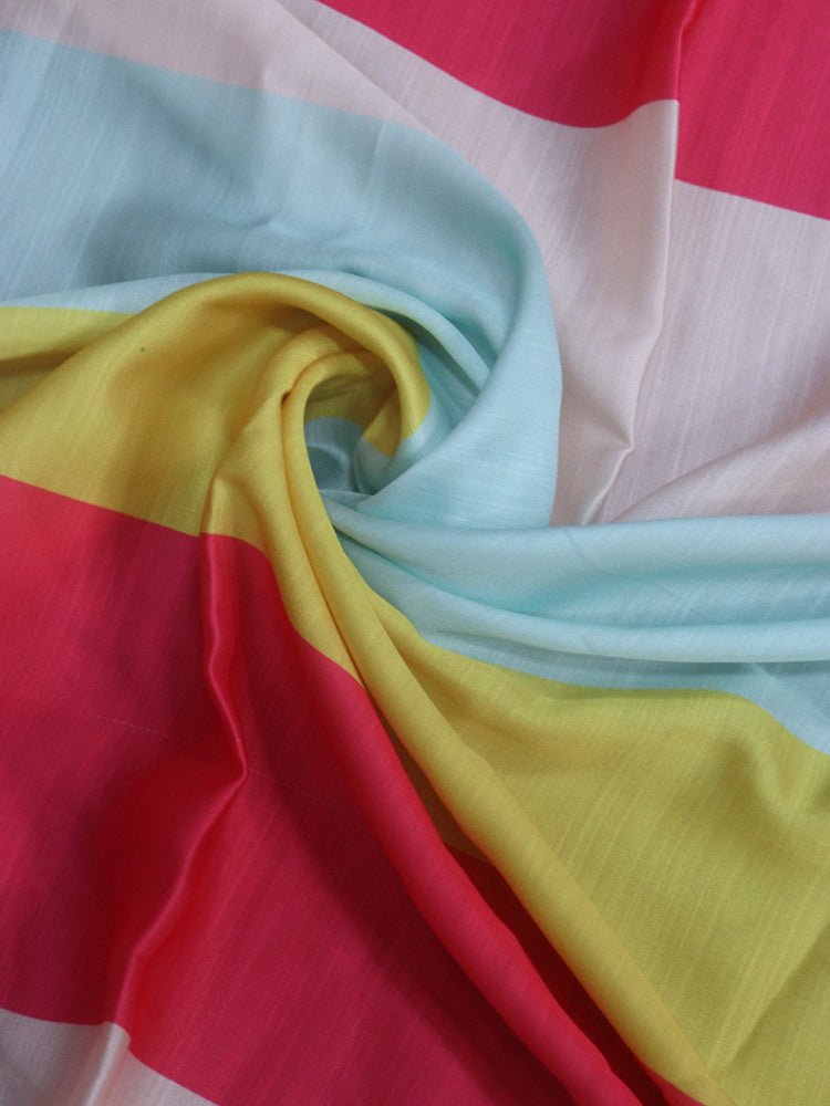 Multicolor Satin Silk Fabric (1 Mtr) - Luxurion World