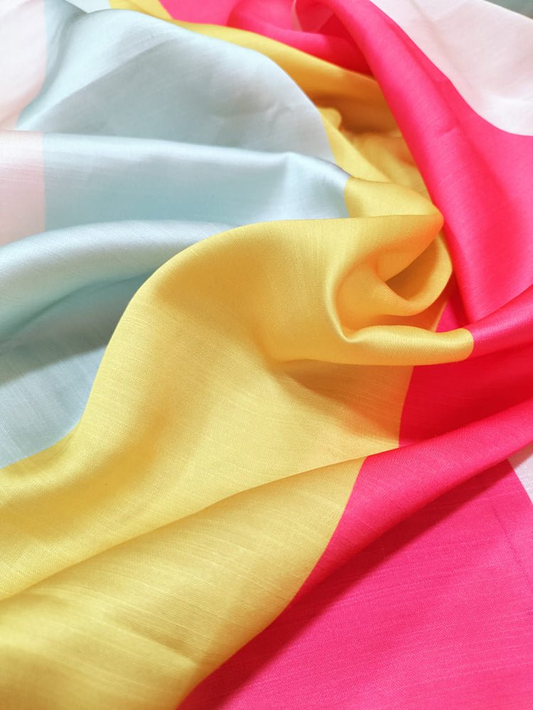 Multicolor Satin Silk Fabric (1 Mtr) - Luxurion World
