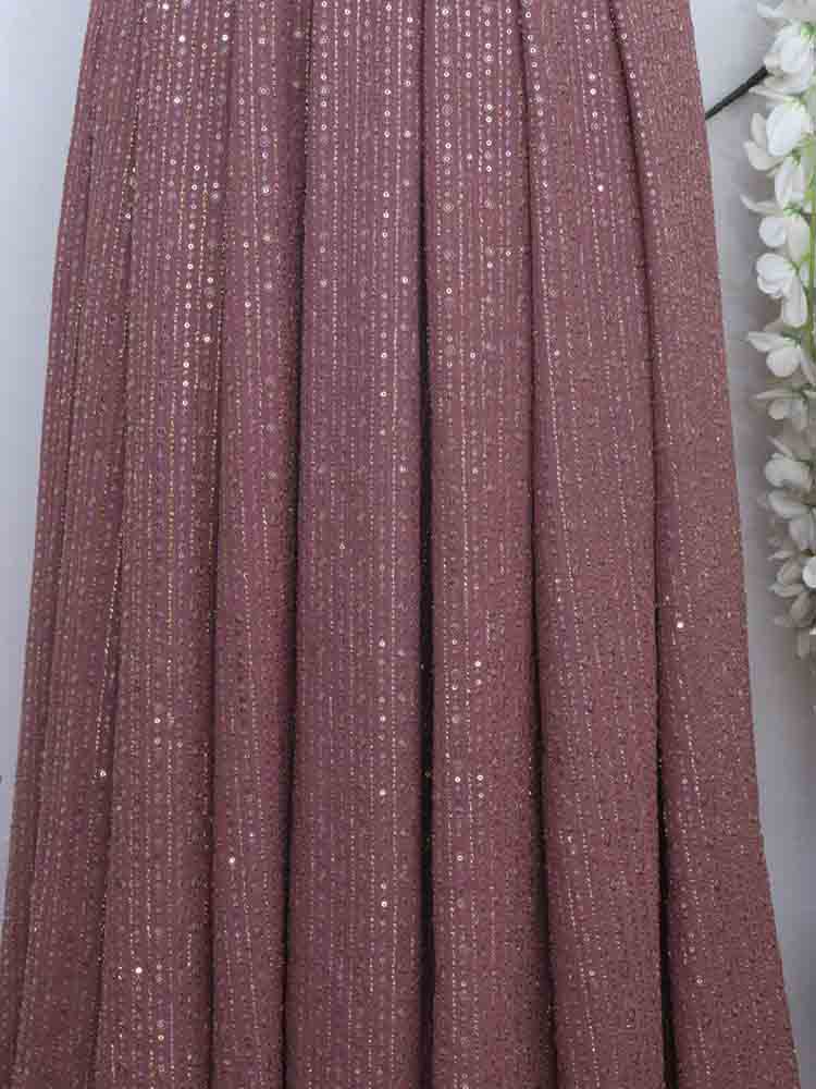 Onion Pink Trendy Georgette Unstitched Lehenga Fabric - Luxurion World