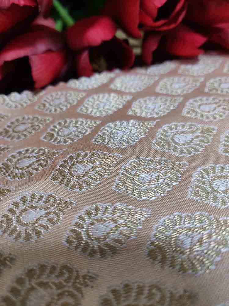 Pastel Banarasi Silk Fabric ( 1 Mtr ) - Luxurion World