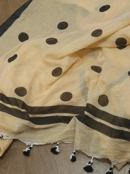 Pastel Bengal Cotton Polka Dots Saree - Luxurion World