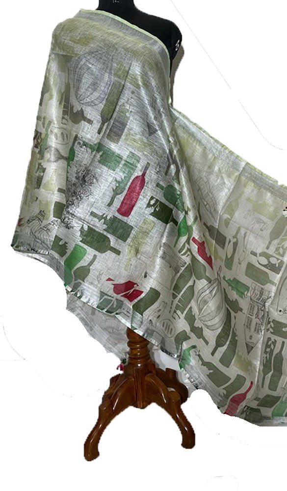 Pastel Digital Printed Linen Dupatta - Luxurion World