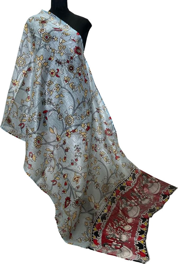 Pastel Digital Printed Linen Floral Design Dupatta - Luxurion World