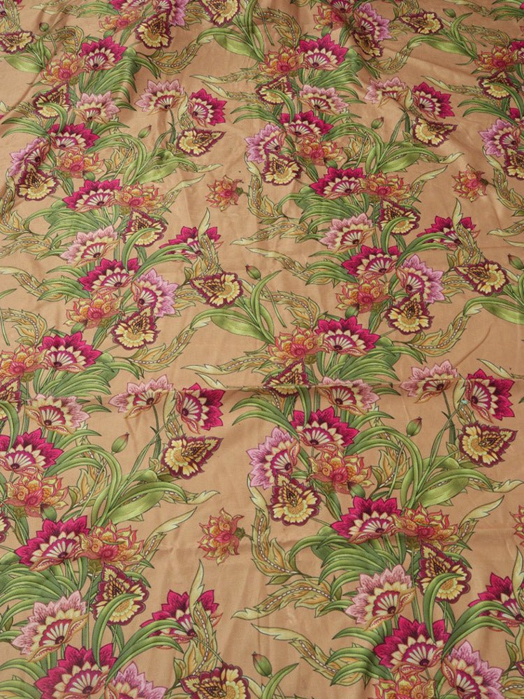Pastel Digital Printed Velvet Floral Design Fabric ( 1 Mtr ) - Luxurion World