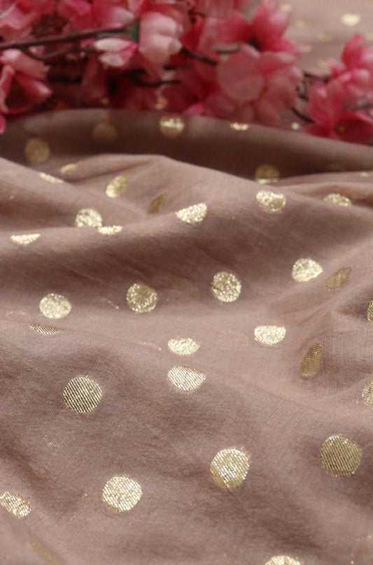 Pink Banarasi Chanderi Silk Fabric ( 1 Mtr) - Luxurion World