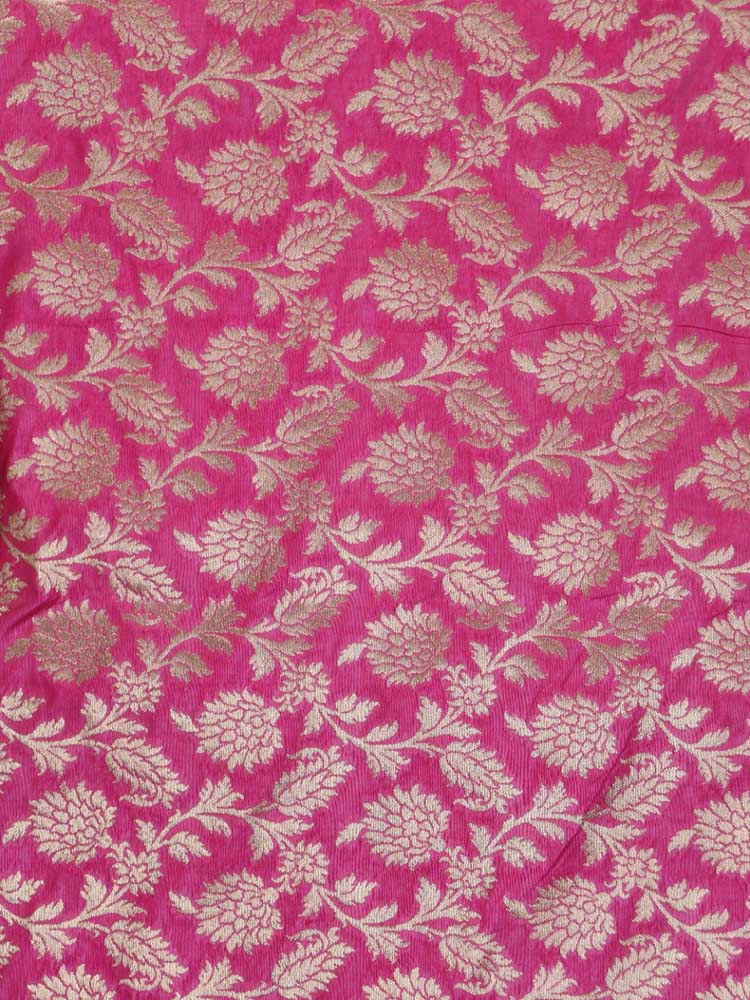 Pink Banarasi Silk Fabric ( 1 Mtr ) - Luxurion World