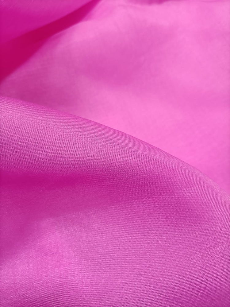 Pink Plain Organza Silk Fabric (1 Mtr) - Luxurion World