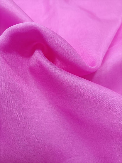 Pink Plain Organza Silk Fabric (1 Mtr) - Luxurion World