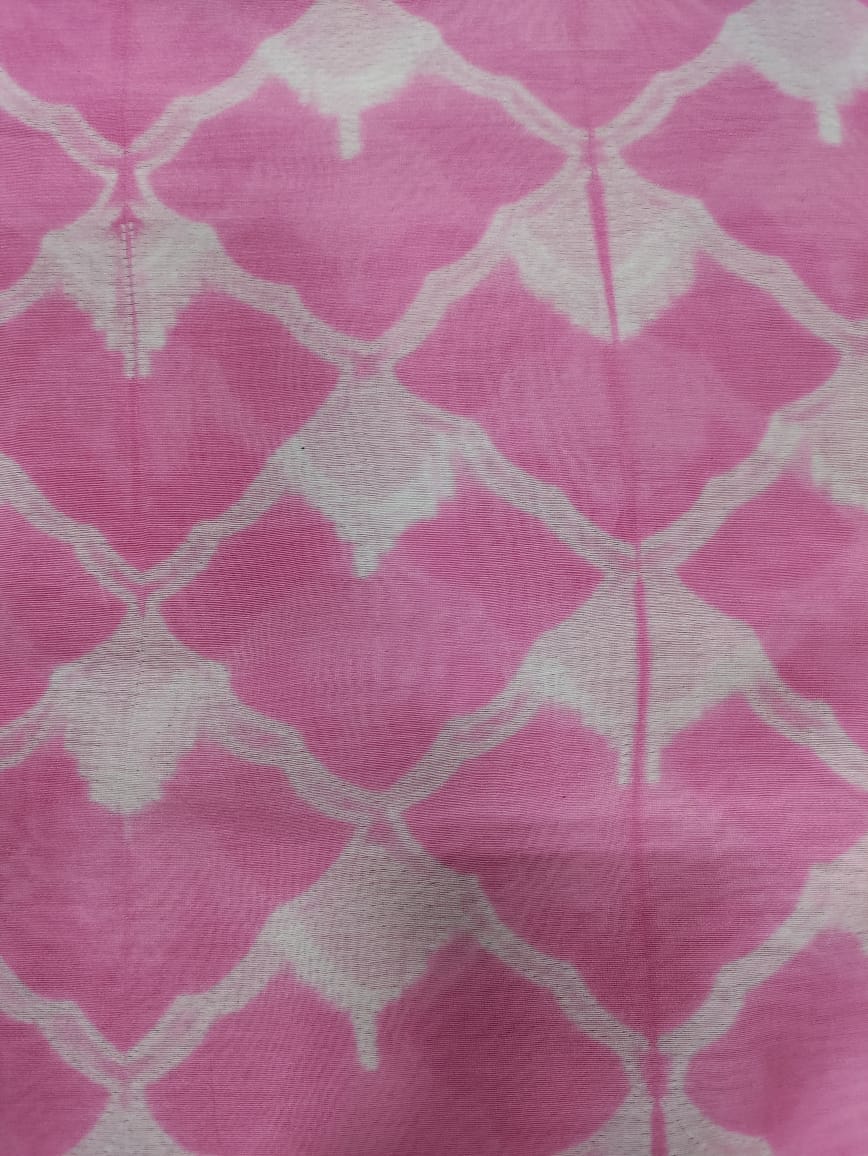 Pink Shibori Cotton Silk Fabric ( 2.5 Mtrs ) - Luxurion World