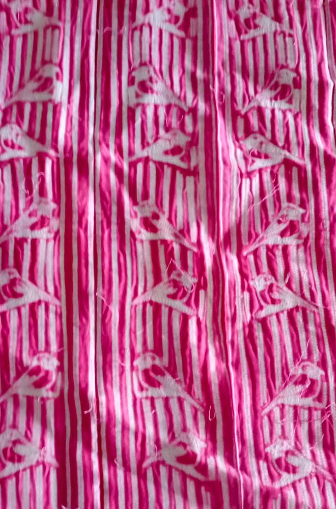 Pink Shibori Cotton Silk Fabric ( 2.5 Mtrs ) - Luxurion World
