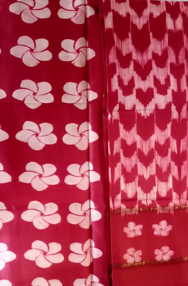 Pink Shibori Cotton Silk Two Piece Unstitched Suit Set - Luxurion World