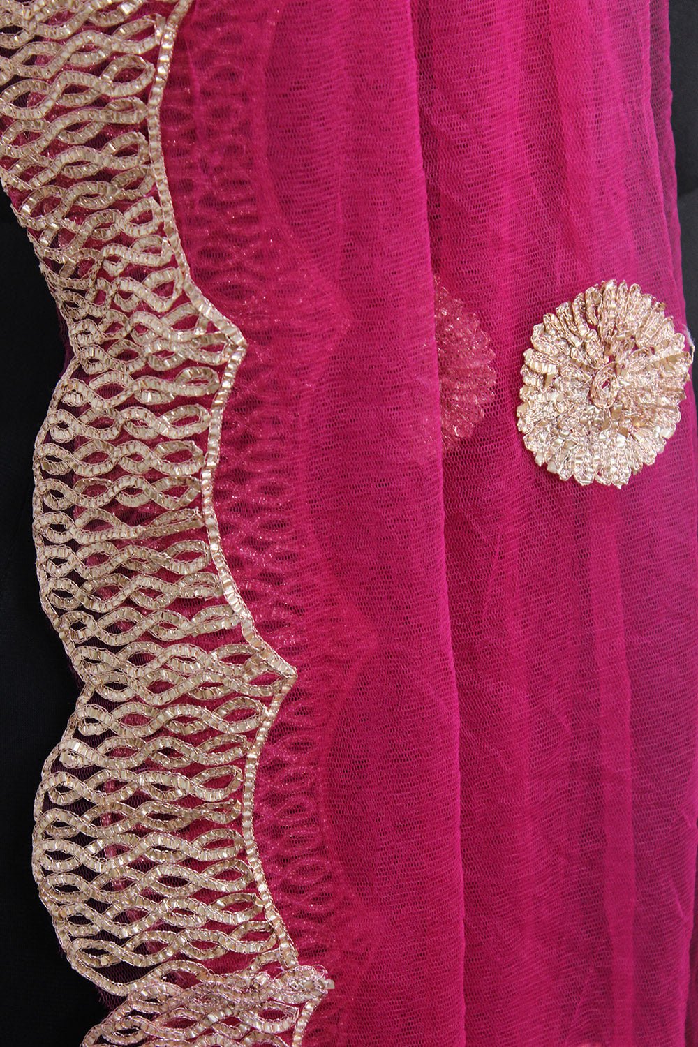 Pink Trendy Net Gota Work Dupatta - Luxurion World