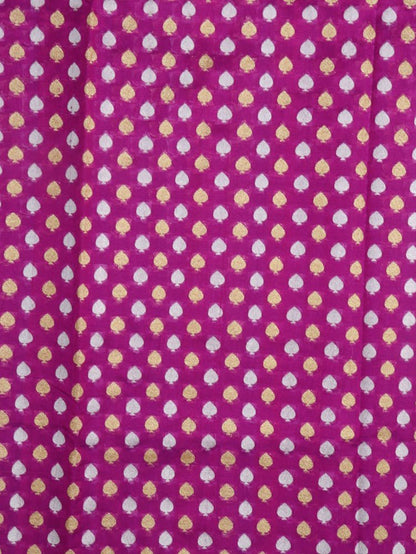 Purple Handloom Banarasi Pure Katan Silk Fabric (1Mtr) - Luxurion World