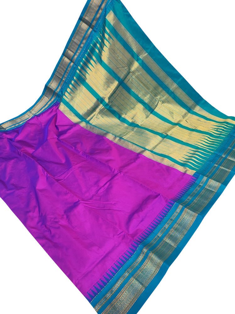 Purple Ilkal Pure Silk Saree - Luxurion World
