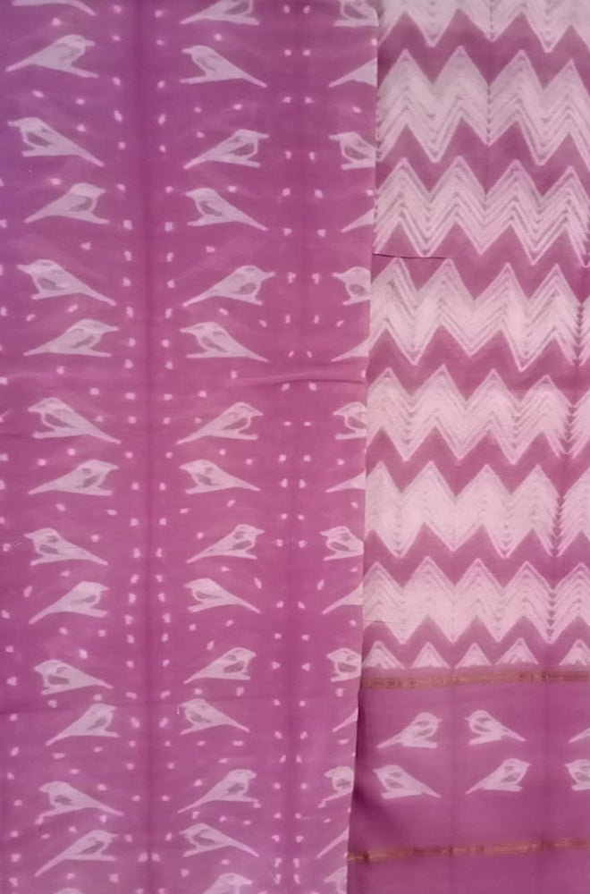 Purple Shibori Cotton Silk Two Piece Unstitched Suit Set - Luxurion World