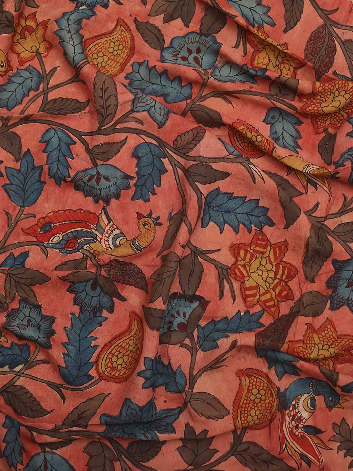 Stunning Red Pen Kalamkari Pure Silk Dupatta - Perfect for Any Occasion! - Luxurion World