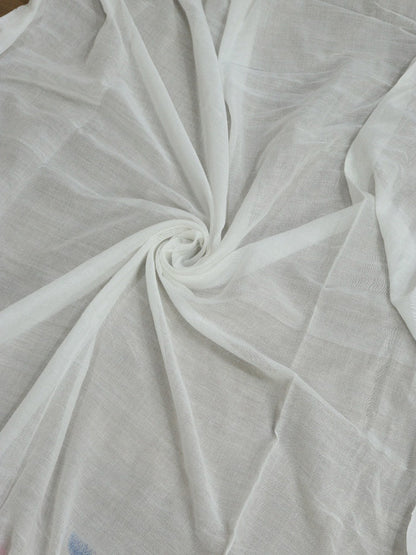 White Bengal Cotton Polka Dots Saree - Luxurion World