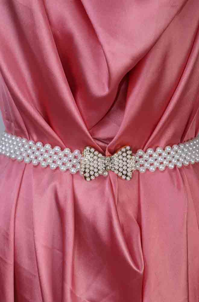 White Pearl Bead Belt - Elegant Accessory for Formal Attire - Luxurion World