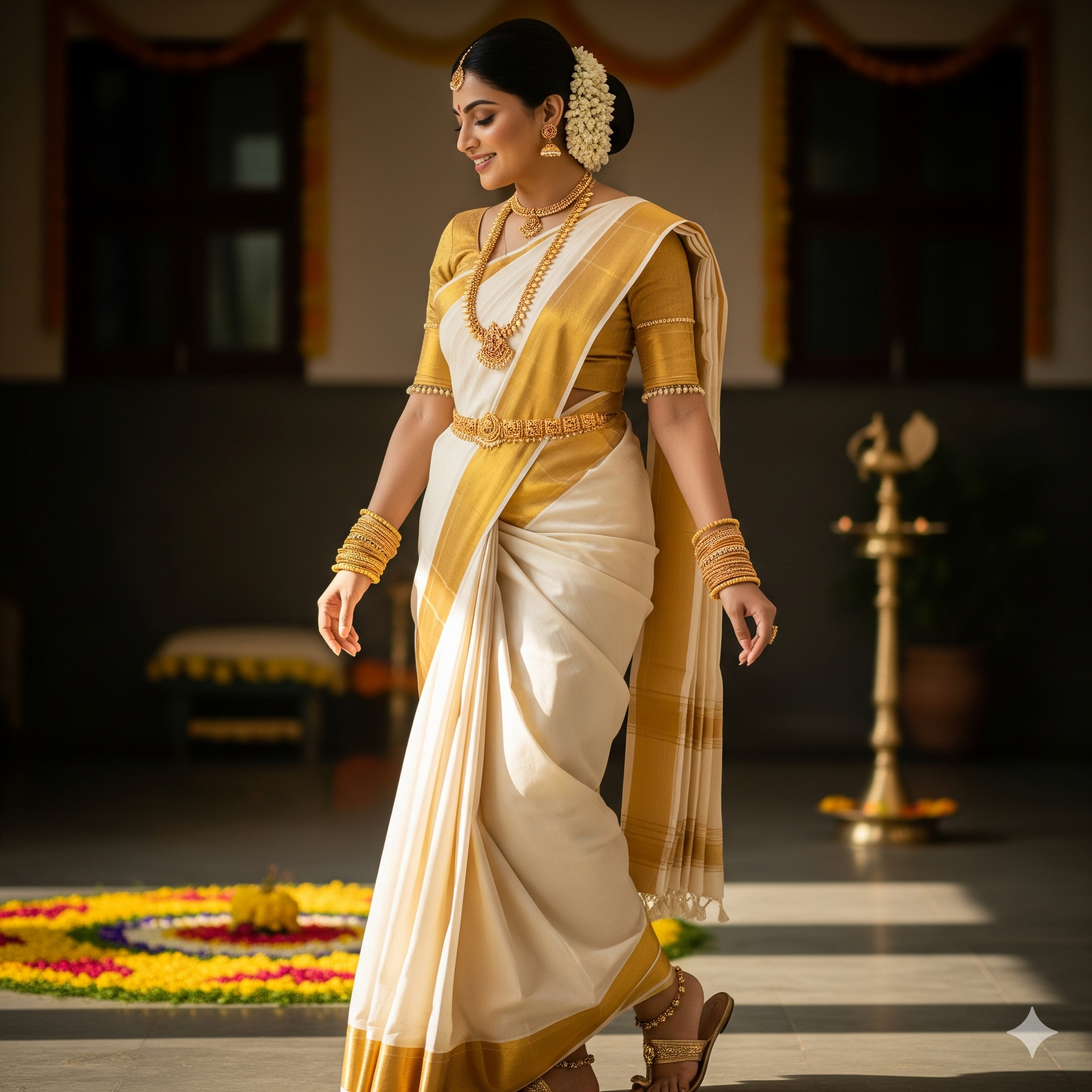 Accessorizing Your Onam Saree Jewelry, Footwear & Hairstyles