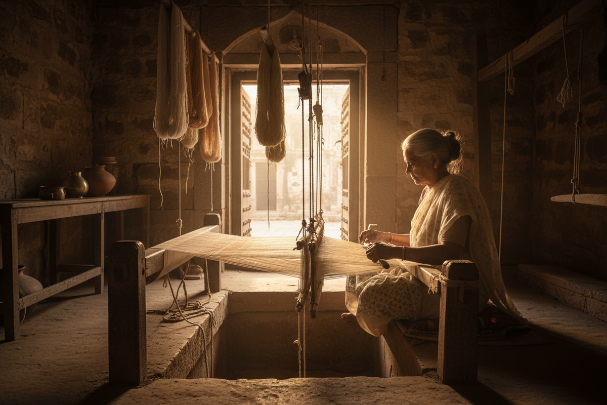 Chanderi Making A Day in the Life of a Chanderi Artisan | Luxurion World – Luxurion ...