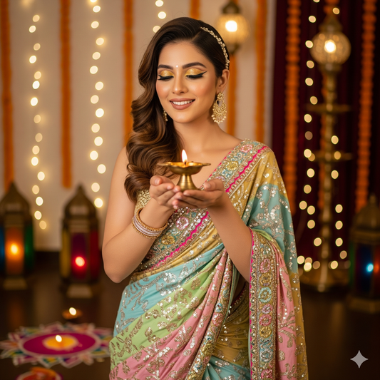 Diwali Saree Color Trends: From Golds to Pastels