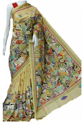 Gift yourself a Traditional Look with Kantha silk Sarees - Luxurionworld